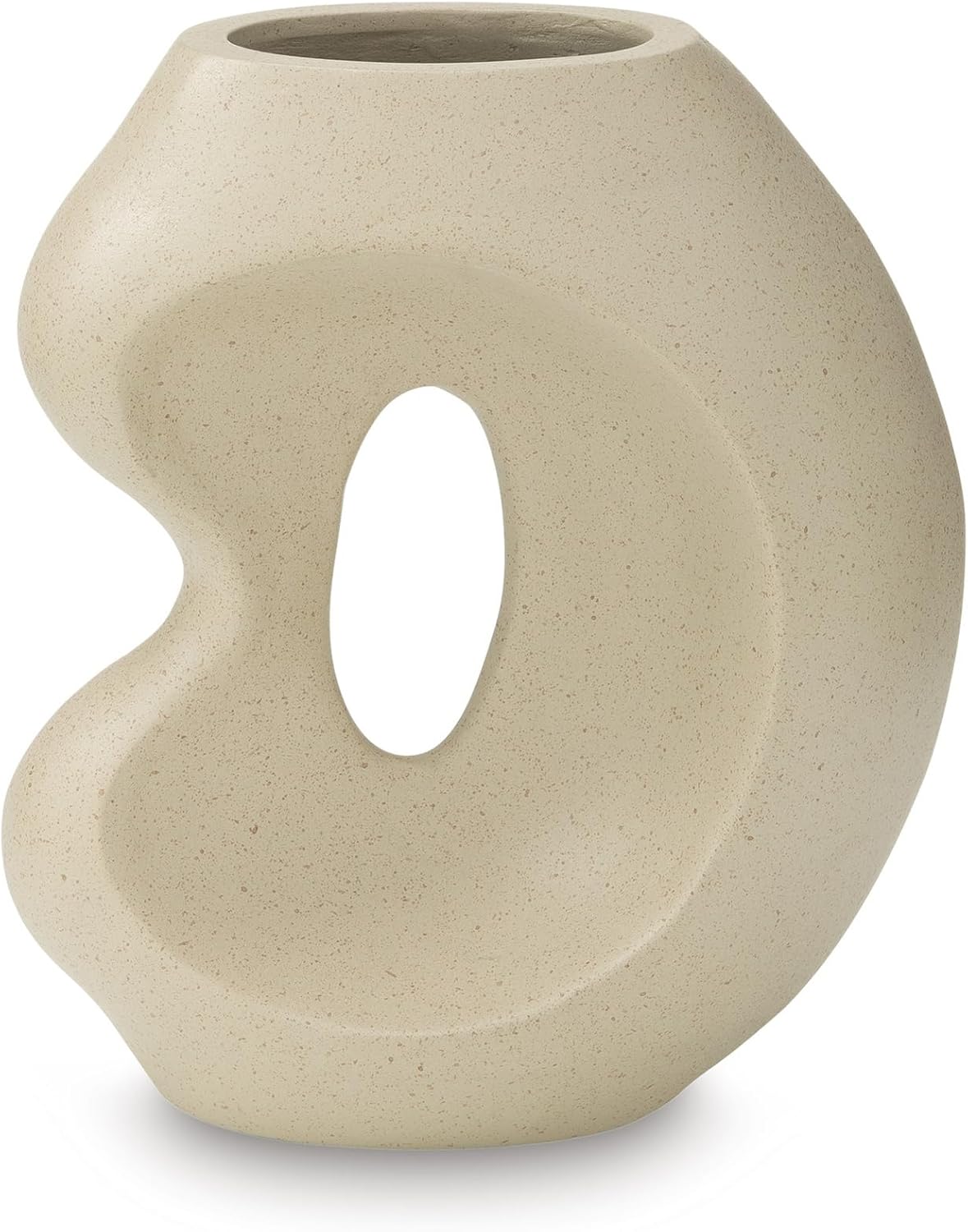 Signature Design by Ashley Odion Casual Vase with Abstract Design, Beige